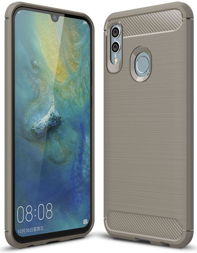 Huawei P Smart (2019) Geborsteld TPU Hoesje Grijs afbeelding 1