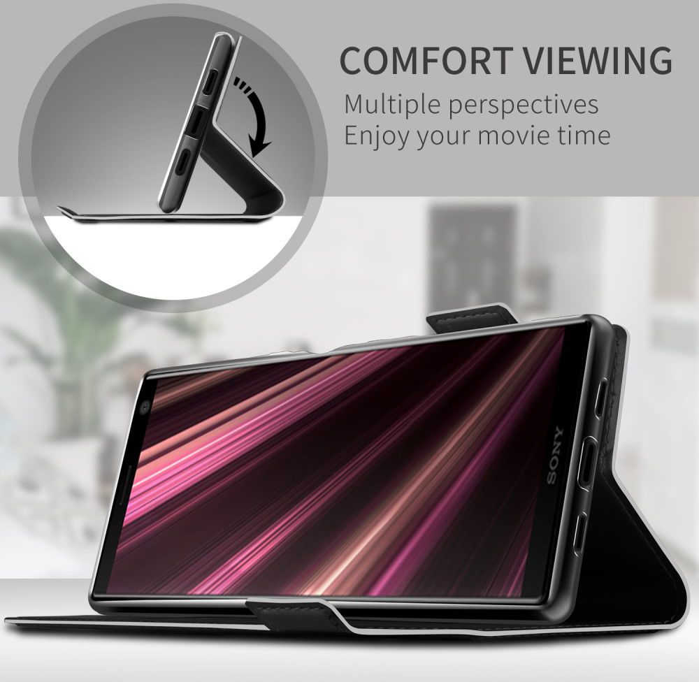 Sony Xperia 10 Plus Luxe Portemonnee Hoesje Zwart afbeelding 3