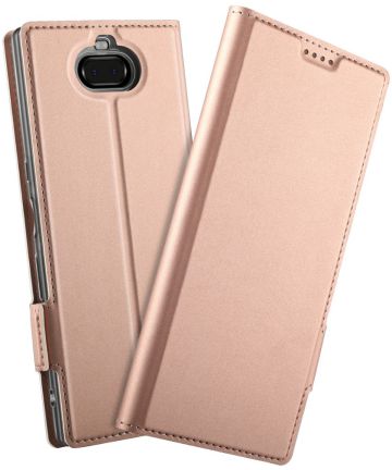 Sony Xperia 10 Plus Luxe Portemonnee Hoesje Roze Goud Hoesjes