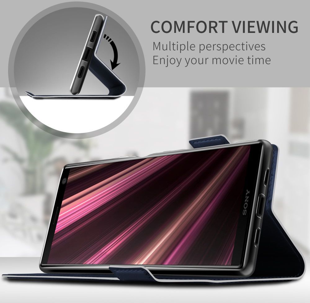 Sony Xperia 10 Plus Luxe Portemonnee Hoesje Blauw afbeelding 3