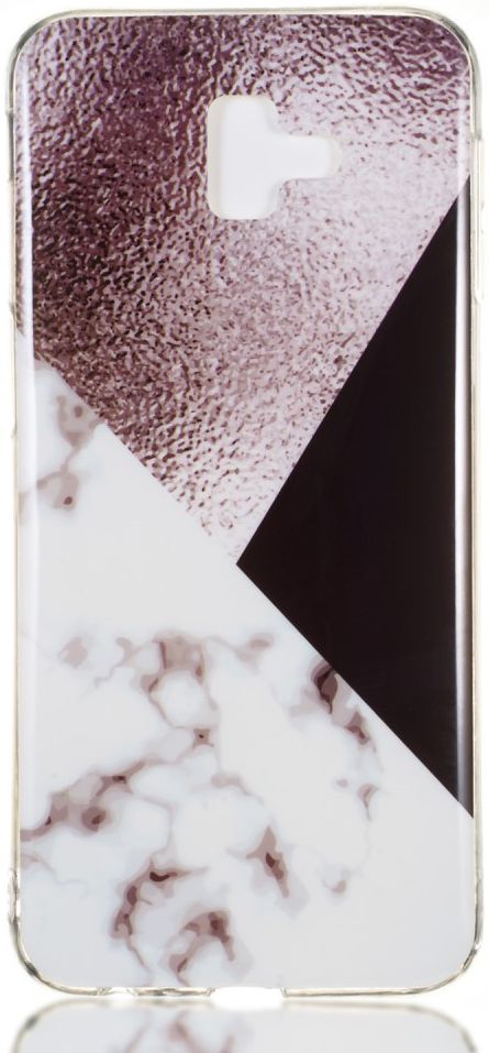 Samsung Galaxy J6 Plus TPU Hoesje met Marmer Opdruk Bruin afbeelding 1