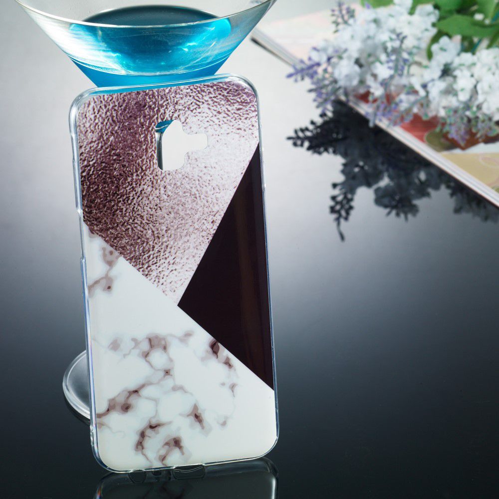 Samsung Galaxy J6 Plus TPU Hoesje met Marmer Opdruk Bruin afbeelding 4