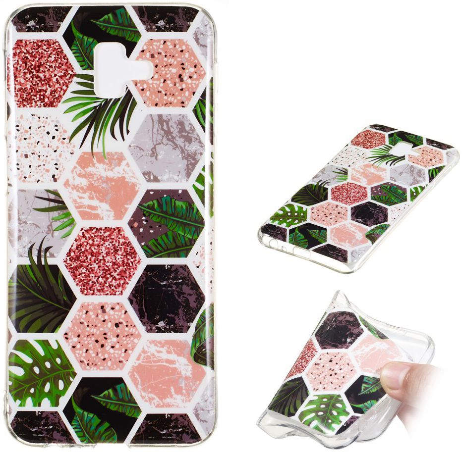 Samsung Galaxy J6 Plus TPU Hoesje met Marmer Opdruk Hexagon afbeelding 5