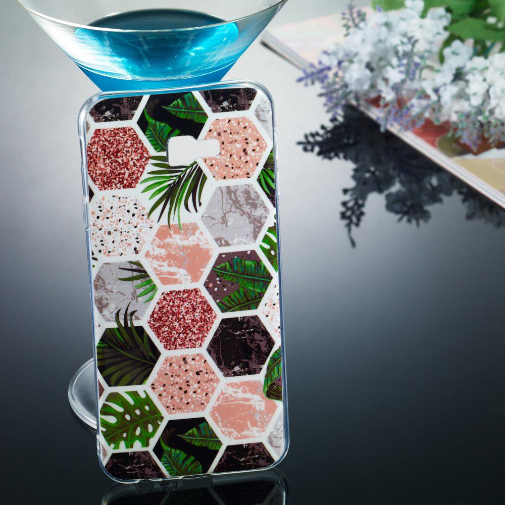 Samsung Galaxy J4 Plus TPU Hoesje met Marmer Opdruk Hexagon afbeelding 4
