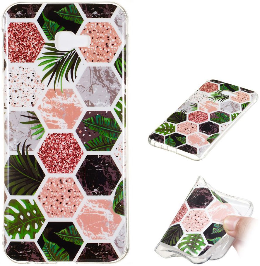Samsung Galaxy J4 Plus TPU Hoesje met Marmer Opdruk Hexagon afbeelding 5