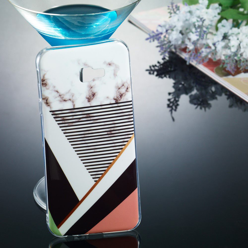 Samsung Galaxy J4 Plus TPU Hoesje met Marmer Opdruk Gestreept afbeelding 4