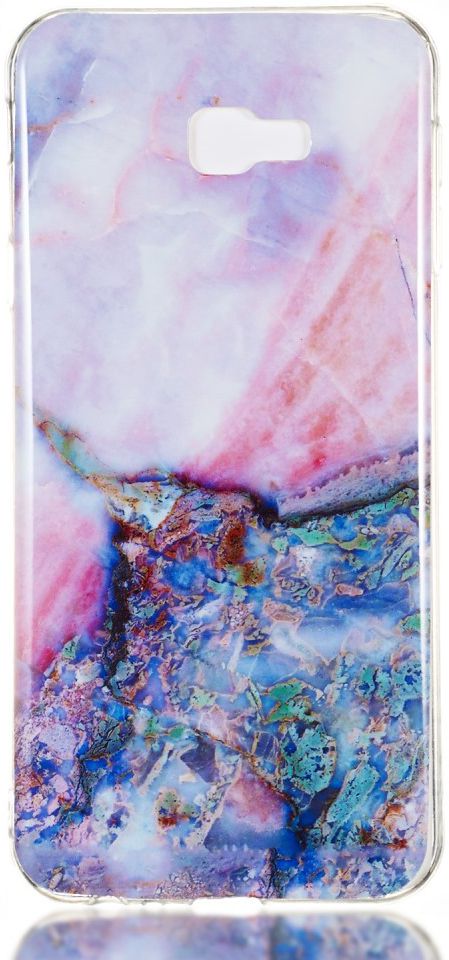 Samsung Galaxy J4 Plus TPU Hoesje met Marmer Opdruk Blauw afbeelding 1