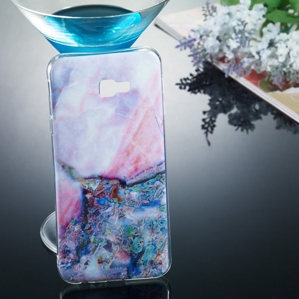 Samsung Galaxy J4 Plus TPU Hoesje met Marmer Opdruk Blauw afbeelding 4