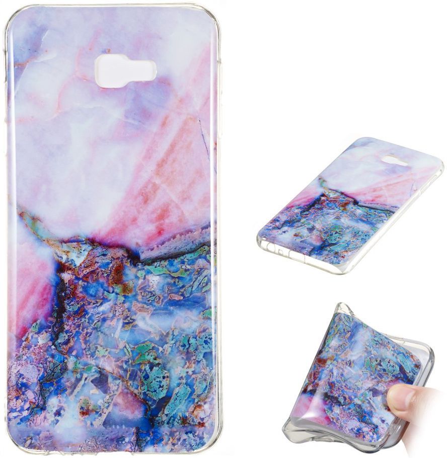 Samsung Galaxy J4 Plus TPU Hoesje met Marmer Opdruk Blauw afbeelding 5