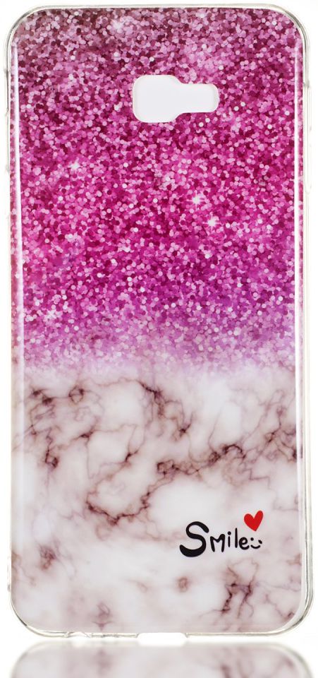 Samsung Galaxy J4 Plus TPU Hoesje met Marmer Opdruk Roze afbeelding 1