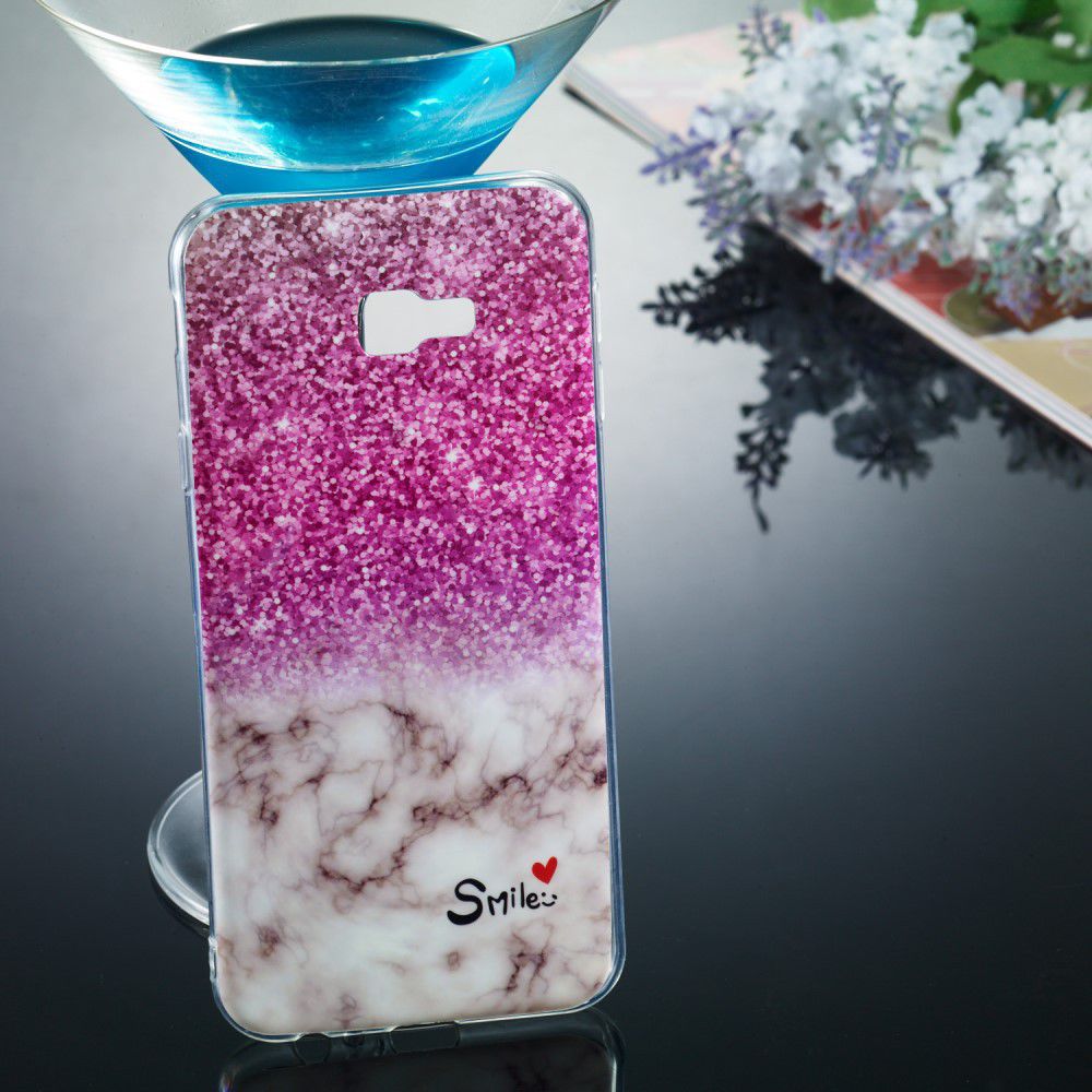 Samsung Galaxy J4 Plus TPU Hoesje met Marmer Opdruk Roze afbeelding 4