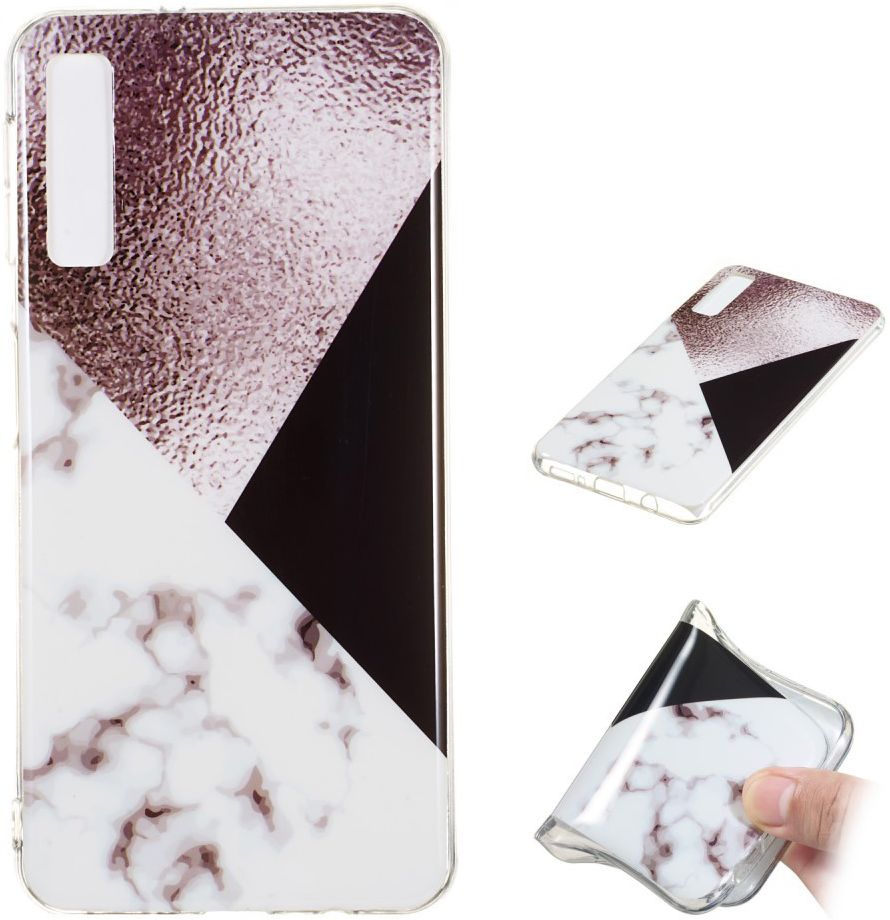 Samsung Galaxy A7 (2018) TPU Hoesje met Marmer Opdruk Bruin afbeelding 5