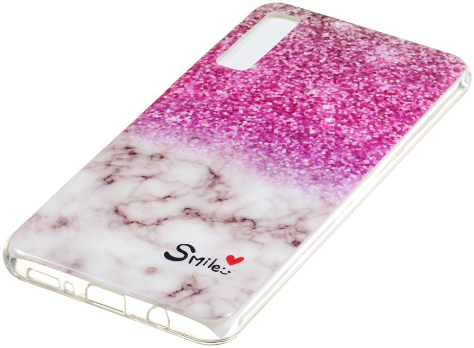 Samsung Galaxy A7 (2018) TPU Hoesje met Marmer Opdruk Glitter afbeelding 2