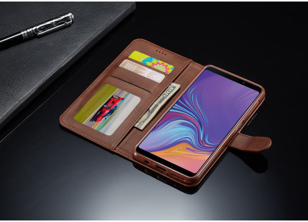 Samsung Galaxy A7 (2018) Stijlvol Portemonnee Bookcase Hoesje Coffee afbeelding 13