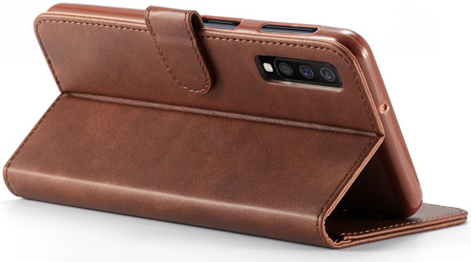Samsung Galaxy A7 (2018) Stijlvol Portemonnee Bookcase Hoesje Coffee afbeelding 7