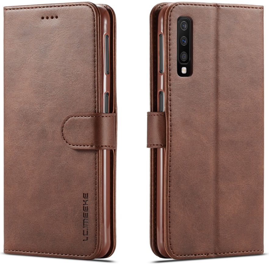 Samsung Galaxy A7 (2018) Stijlvol Portemonnee Bookcase Hoesje Coffee afbeelding 9