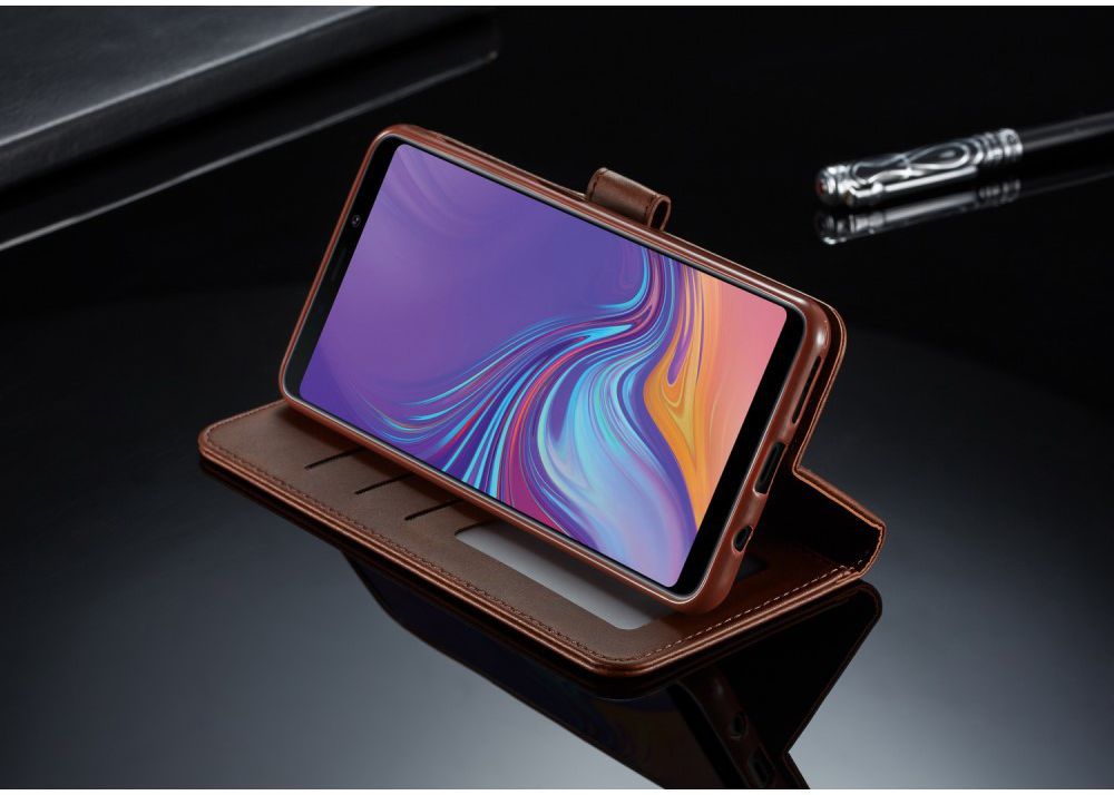 Samsung Galaxy A7 (2018) Stijlvol Portemonnee Bookcase Hoesje Coffee afbeelding 10
