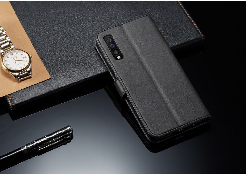 Samsung Galaxy A7 (2018) Stijlvol Portemonnee Bookcase Hoesje Zwart afbeelding 6