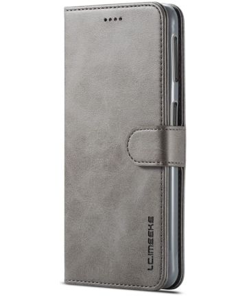Samsung Galaxy A7 (2018) Stijlvol Portemonnee Bookcase Hoesje Grijs Hoesjes