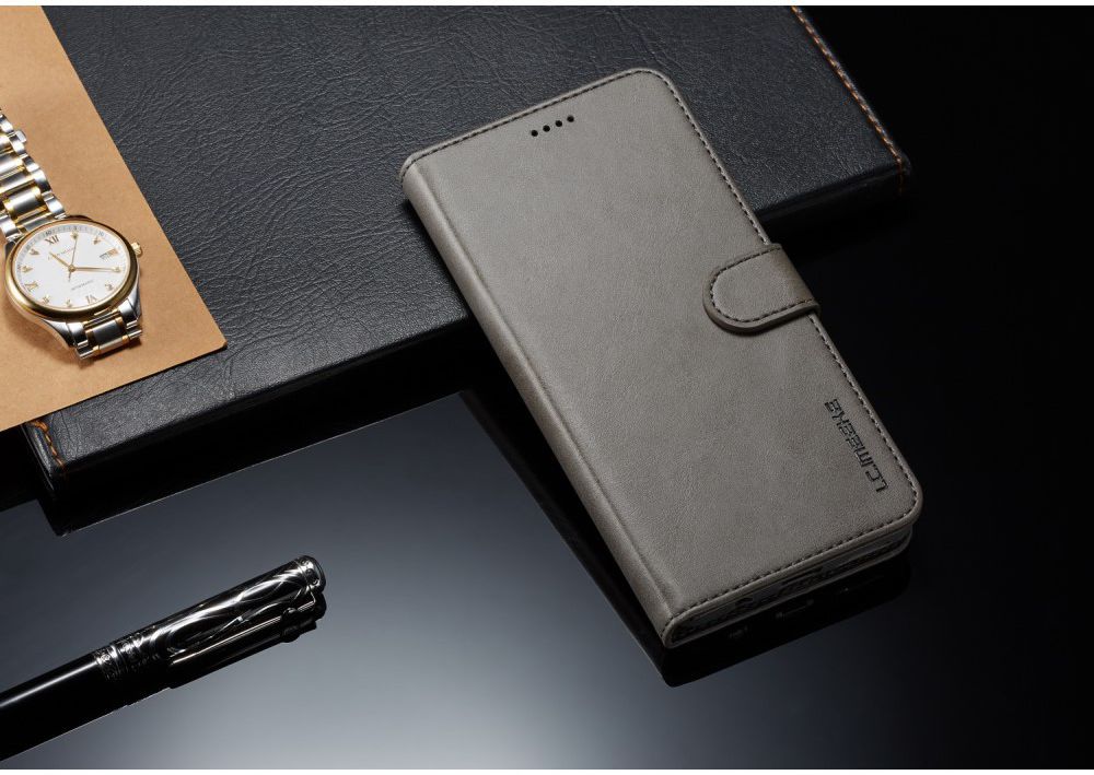 Samsung Galaxy A7 (2018) Stijlvol Portemonnee Bookcase Hoesje Grijs afbeelding 5