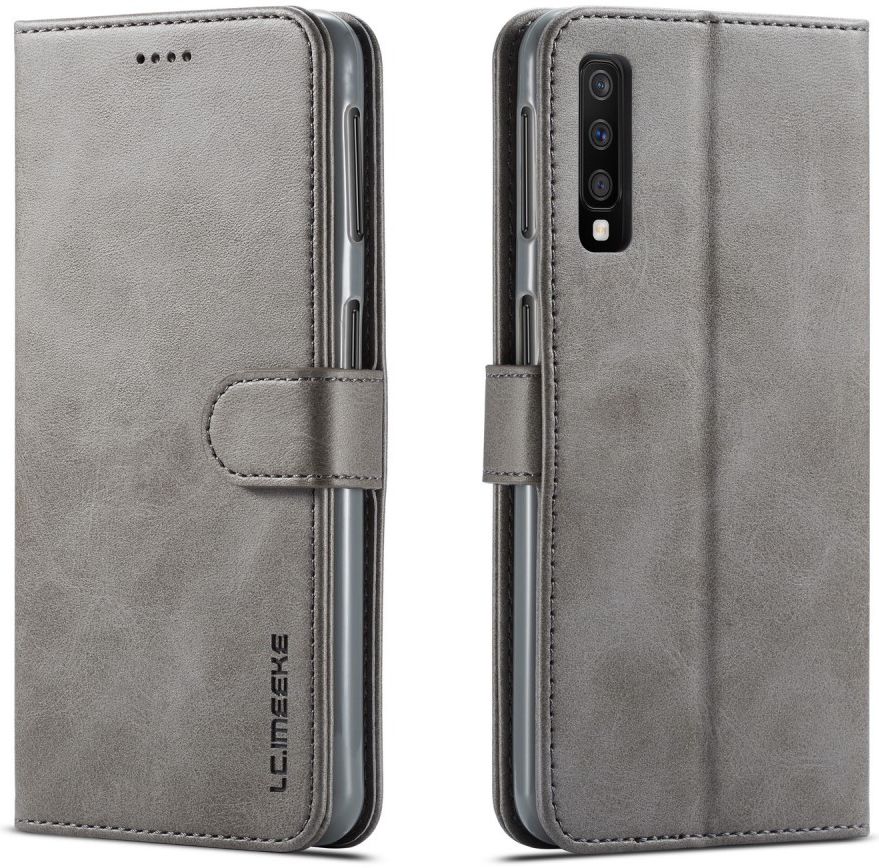 Samsung Galaxy A7 (2018) Stijlvol Portemonnee Bookcase Hoesje Grijs afbeelding 4