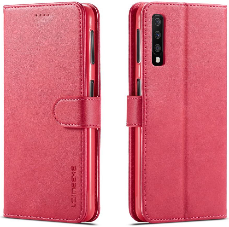 Samsung Galaxy A7 (2018) Stijlvol Portemonnee Bookcase Hoesje Roze afbeelding 4