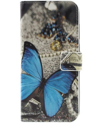 Nokia 5.1 Plus Portemonnee Hoesje met Vlinder Print Hoesjes