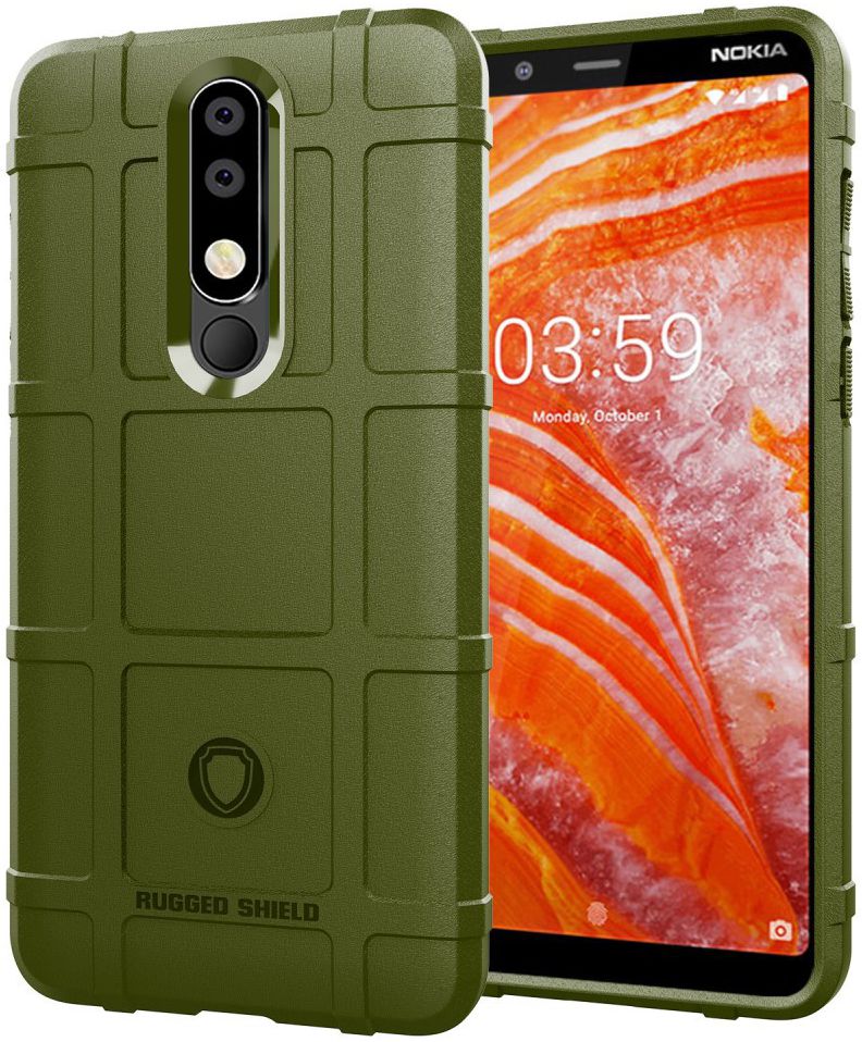 Nokia 3.1 Plus Rugged Armor Hoesje Groen afbeelding 1