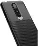 Nokia 3.1 Plus Siliconen Carbon Hoesje Zwart