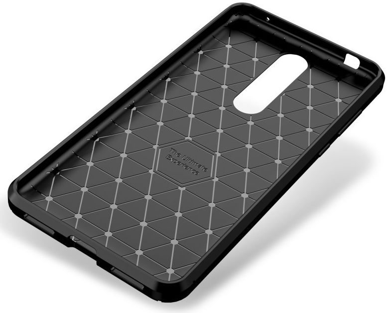 Nokia 3.1 Plus Siliconen Carbon Hoesje Zwart afbeelding 9