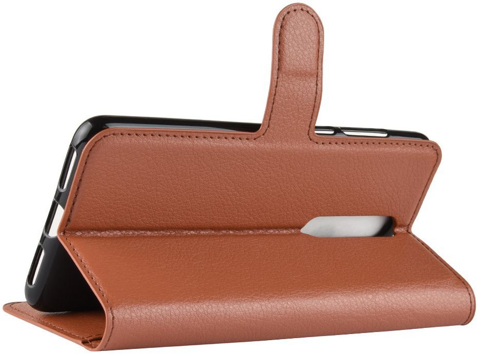 Nokia 3.1 Plus Lychee Portemonnee Hoesje Bruin afbeelding 3