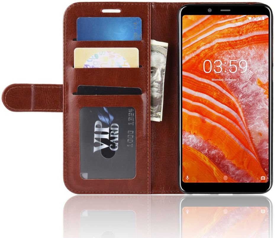 Nokia 3.1 Plus Portemonnee Hoesje Bruin afbeelding 2