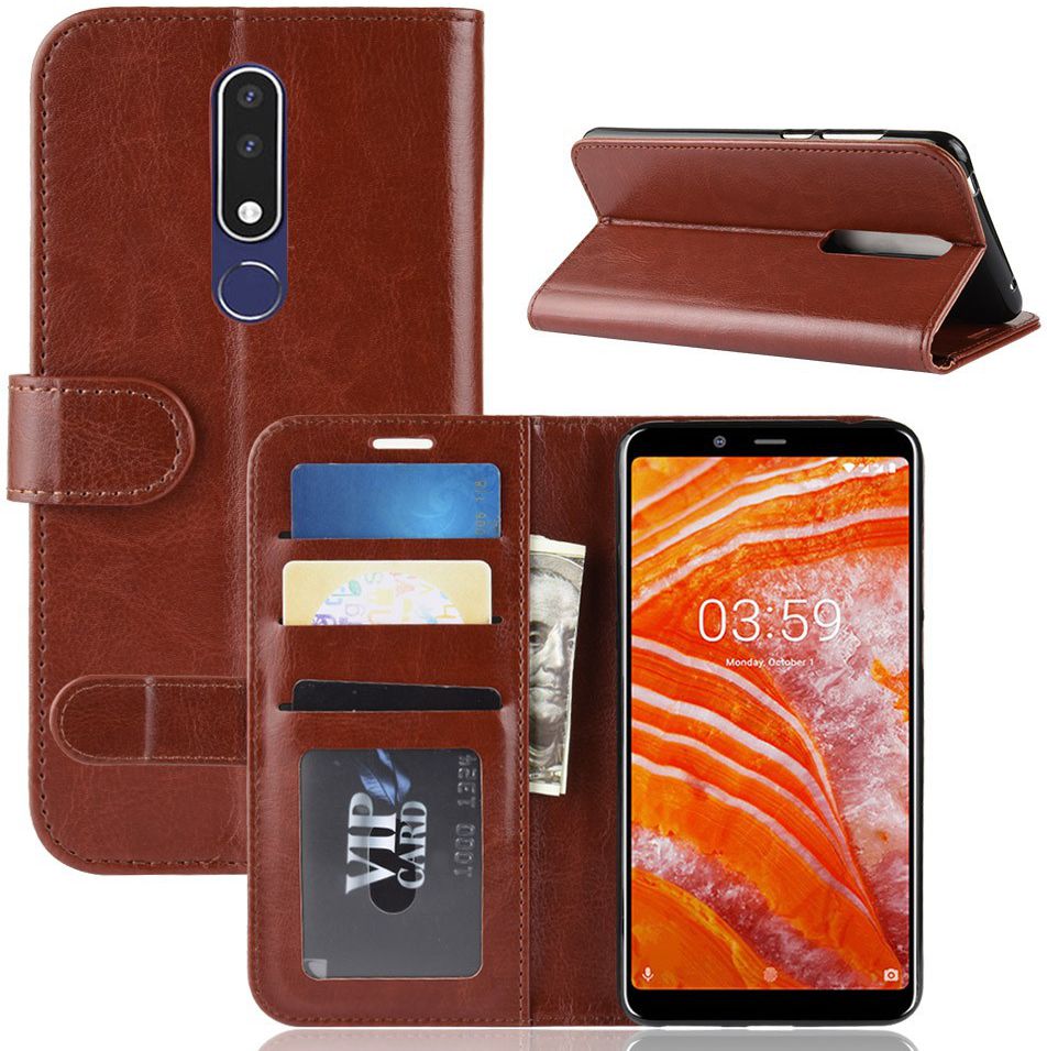 Nokia 3.1 Plus Portemonnee Hoesje Bruin afbeelding 7