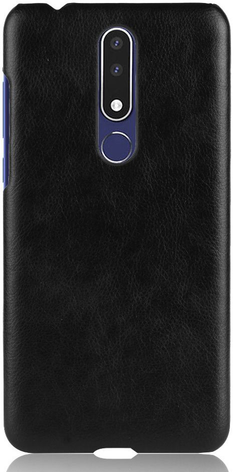 Nokia 3.1 Plus Hoesje met Kunstleer Coating Zwart afbeelding 1