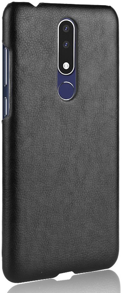 Nokia 3.1 Plus Hoesje met Kunstleer Coating Zwart afbeelding 2