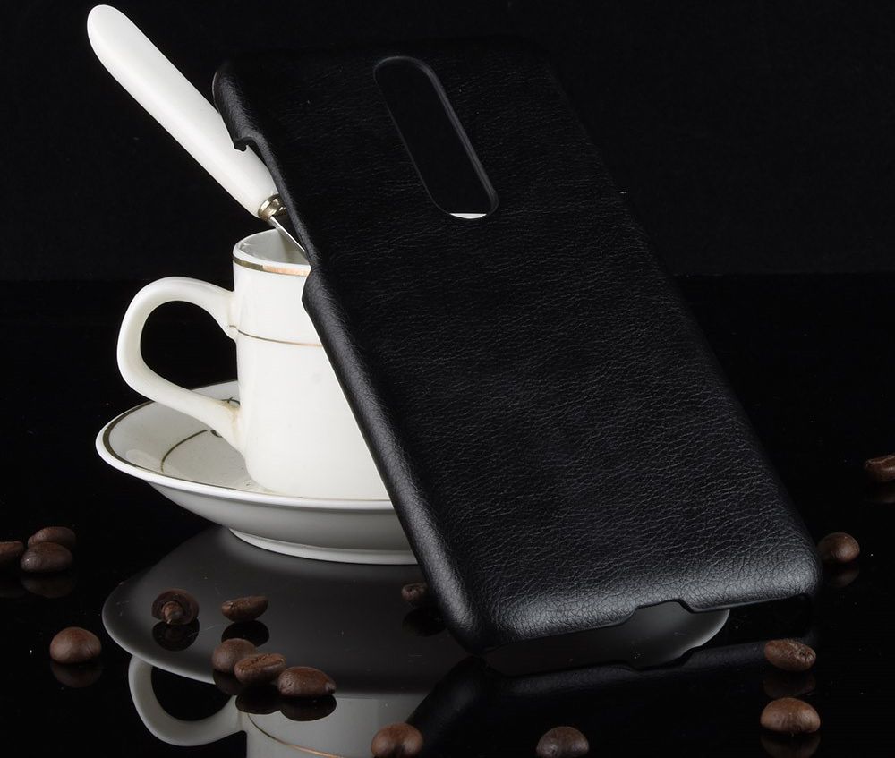 Nokia 3.1 Plus Hoesje met Kunstleer Coating Zwart afbeelding 5