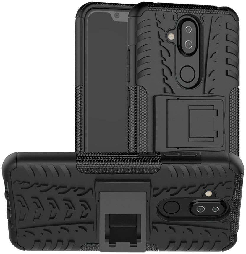 Robuust Hybride Nokia 8.1 Hoesje Zwart afbeelding 8