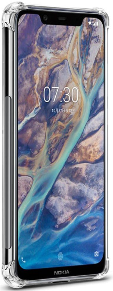 Nokia 8.1 TPU Hoesje met Screen Protector Transparant afbeelding 3