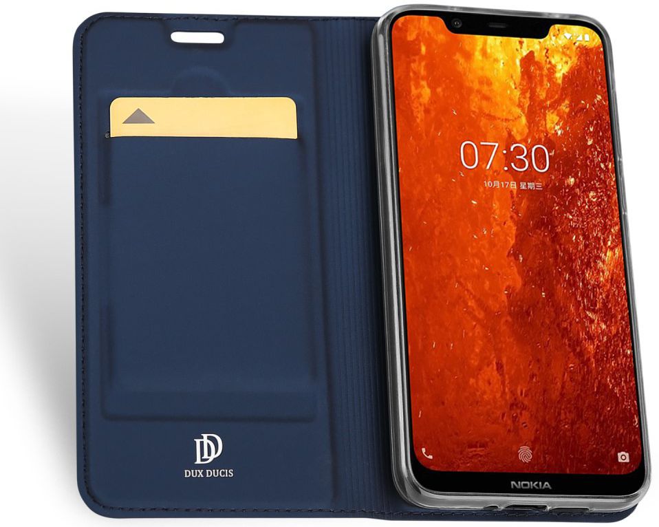 Dux Ducis Nokia 8.1 Premium Bookcase Hoesje Blauw afbeelding 2