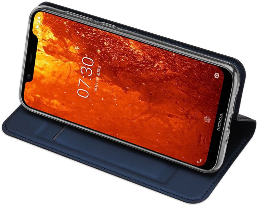 Dux Ducis Nokia 8.1 Premium Bookcase Hoesje Blauw afbeelding 4