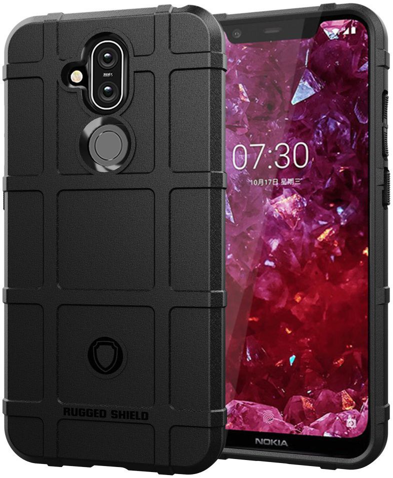 Nokia 8.1 Rugged Armor Hoesje Zwart afbeelding 1