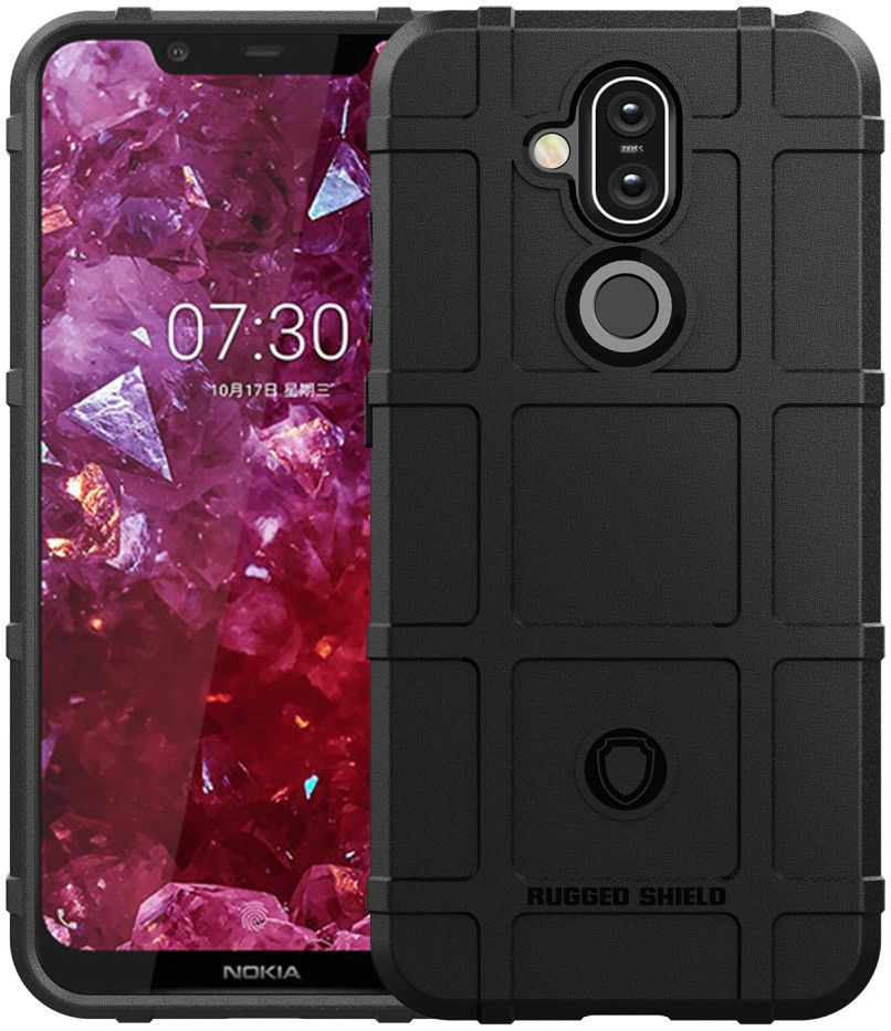 Nokia 8.1 Rugged Armor Hoesje Zwart afbeelding 2