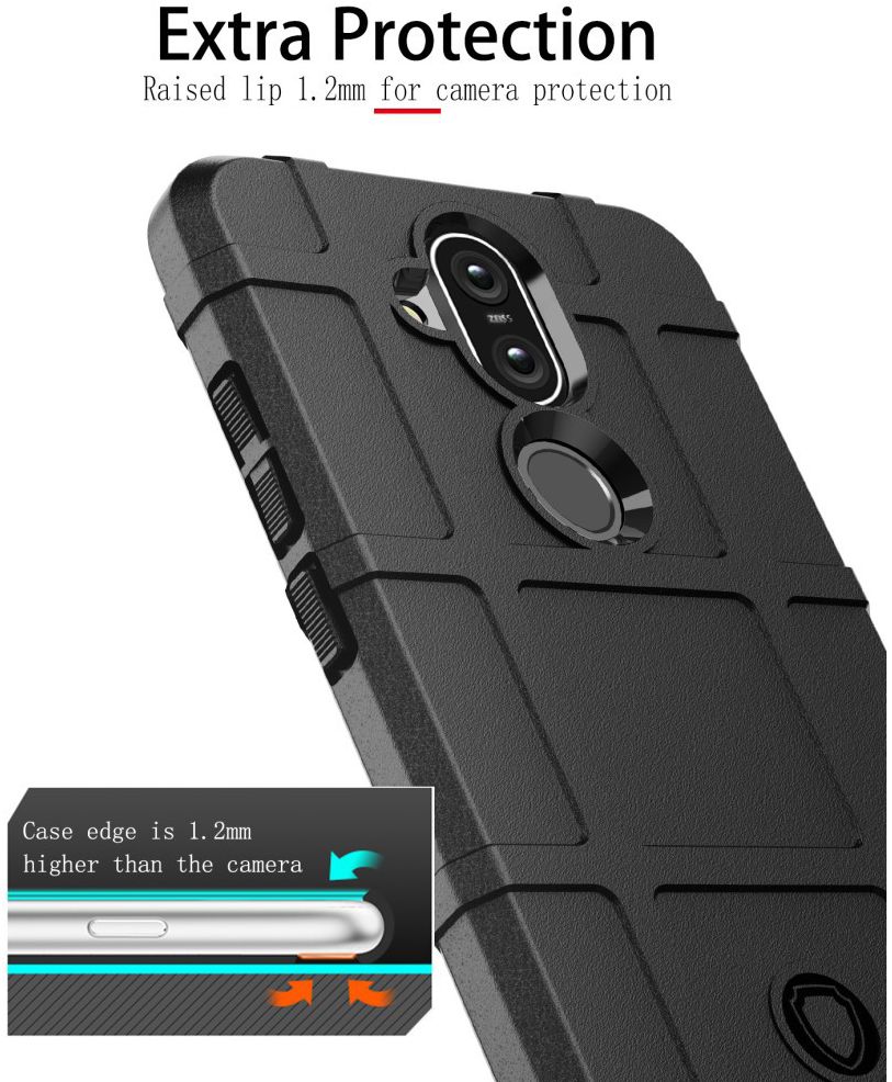 Nokia 8.1 Rugged Armor Hoesje Zwart afbeelding 5
