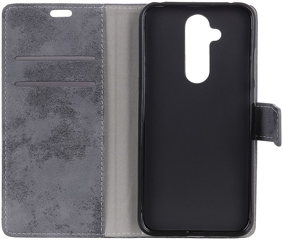 Nokia 8.1 Vintage Portemonnee Hoesje Grijs afbeelding 2