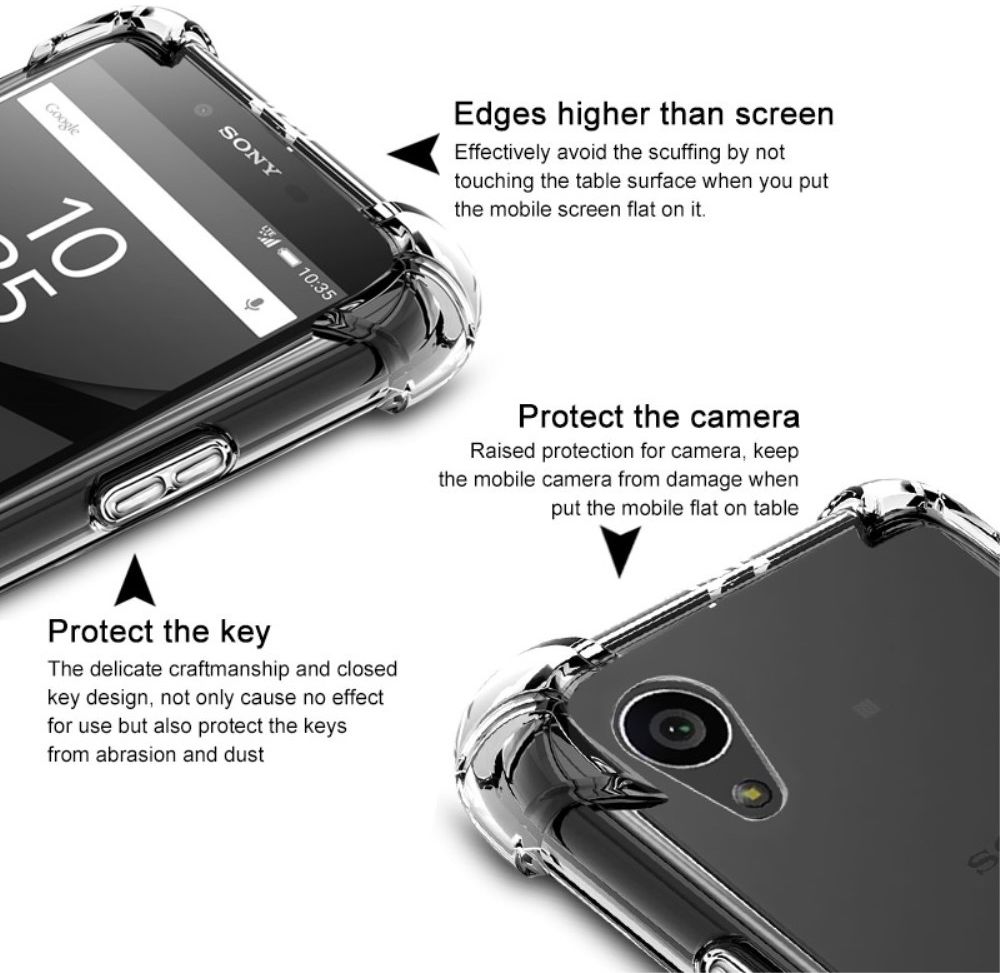 Sony Xperia XA1 Plus TPU Hoesje met Screen Protector Transparant afbeelding 3