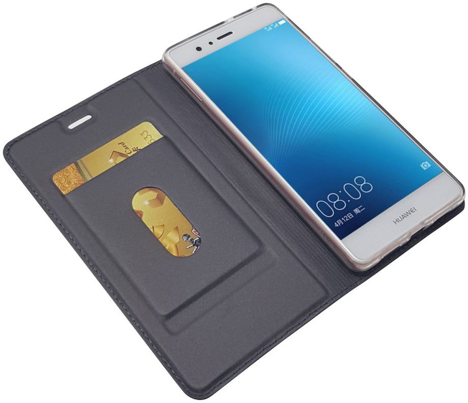 Huawei P9 Lite Luxe Portemonnee Hoesje Zwart afbeelding 2