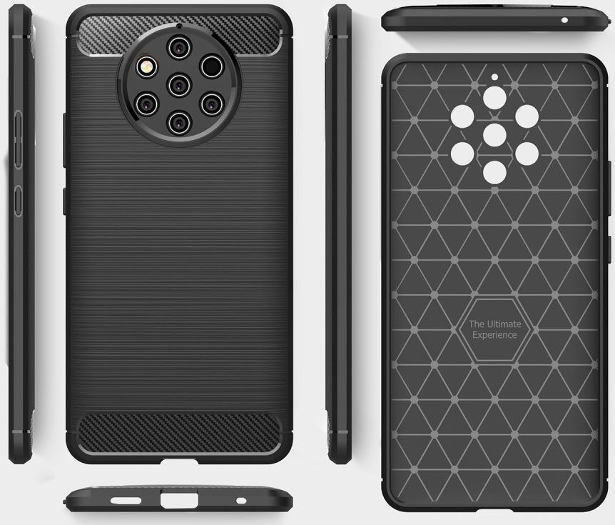 Nokia 9 PureView Geborsteld TPU Hoesje Zwart afbeelding 12