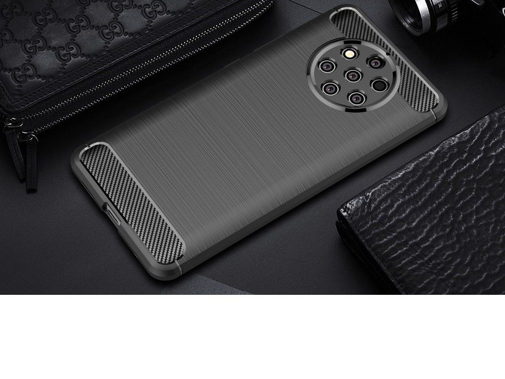 Nokia 9 PureView Geborsteld TPU Hoesje Zwart afbeelding 7
