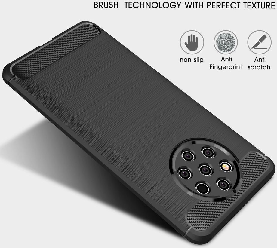Nokia 9 PureView Geborsteld TPU Hoesje Zwart afbeelding 9