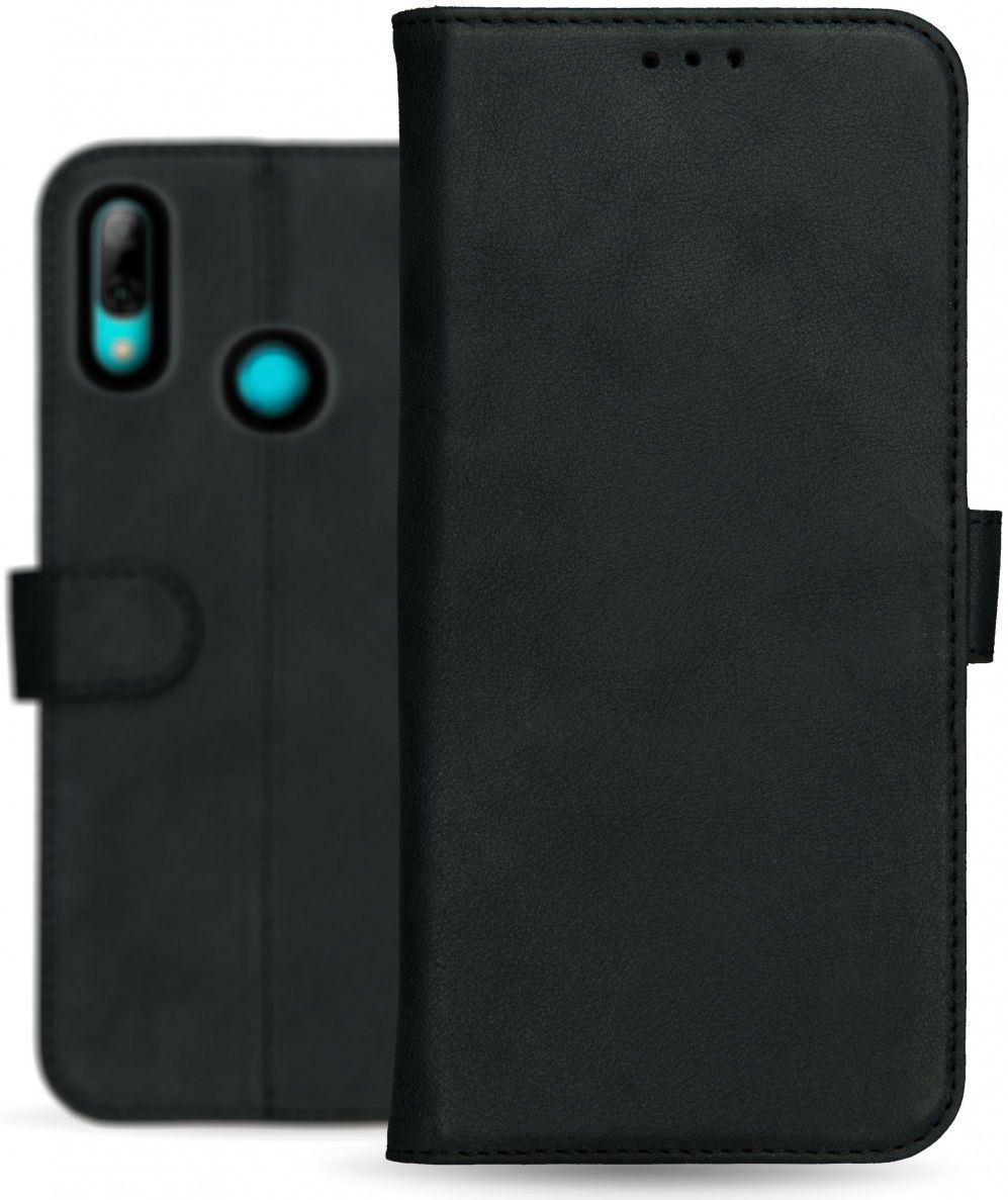 Rosso Deluxe Huawei P Smart 2019 Hoesje Echt Leer Book Case Zwart afbeelding 13